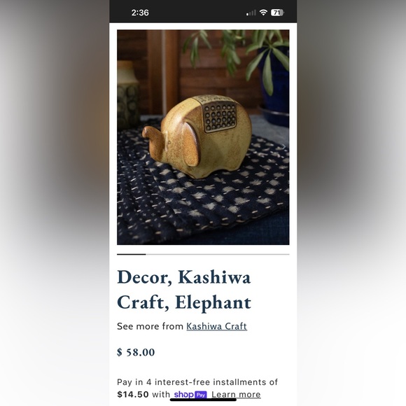 Kashiwa Craft Handmade Elephant Made in Japan - Picture 12 of 12